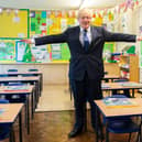 Boris Johnson during a visit to a school in Upminster in August 2020 (Photo: Lucy Young - WPA Pool / Getty Images)