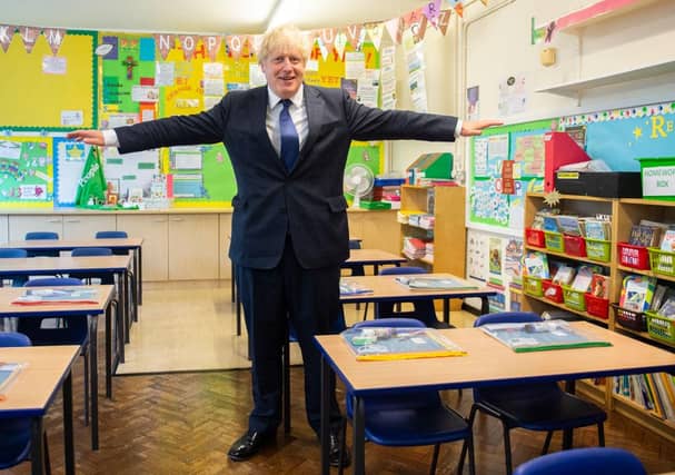 Boris Johnson during a visit to a school in Upminster in August 2020 (Photo: Lucy Young - WPA Pool / Getty Images)