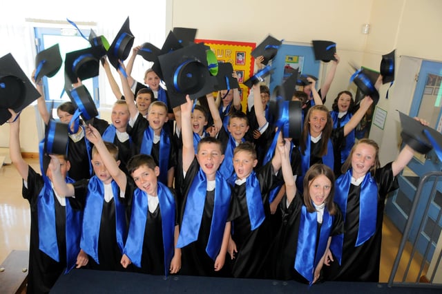 Graduating Year 6 pupils celebrated the school's outstanding Ofsted report 11 years ago. Who do you recognise in this photo?