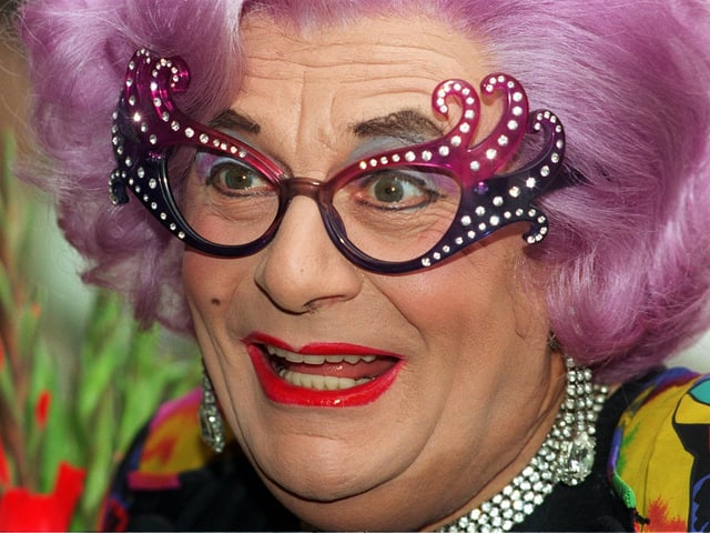 Dame Edna talks about her shows at the theatre, which were due to take place the following month.