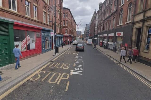 The man was pushed over on New York Street in Leeds. Photo: Google