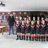 The under 12’s team at Upton Amateur Rugby League Club with their shirts sponsored by AN Abraham