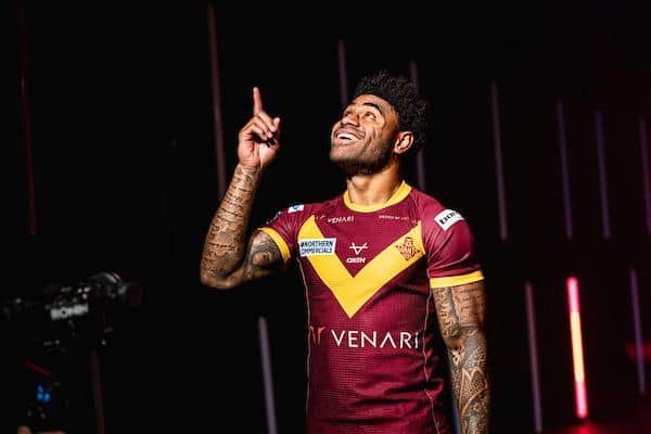 Huddersfield Giants - boosted by signings including Kevin Naiqama, pictured - will be good this year, according to Kruise Leeming. Picture by Alex Whitehead/SWpix.com.