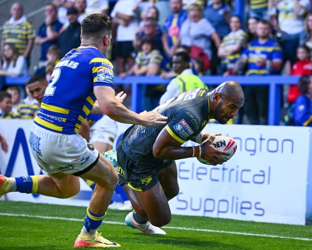 Maika Sivo has scored a hat-trick of tires in both Leeds Rhinos' wins against Warrington Wolves this season. Picture by Olly Hassell/SWpix.com.