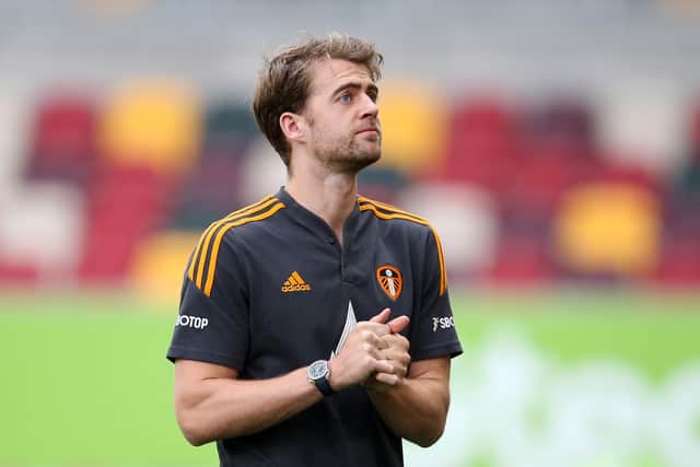 BRENTFORD, ENGLAND - SEPTEMBER 03: Patrick Bamford of Leeds United looks on prior to kick off of the Premier League match between Brentford FC and Leeds United at Brentford Community Stadium on September 03, 2022 in Brentford, England. (Photo by Steve Bardens/Getty Images)
