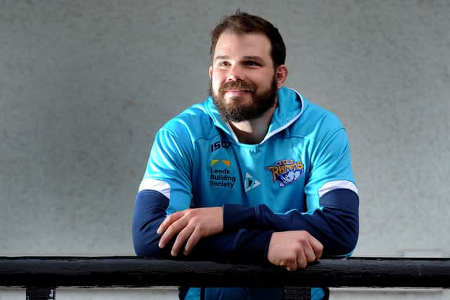 Adam Cuthbertson on his first day at Rhinos, in December, 2014. Picture by James Hardisty.