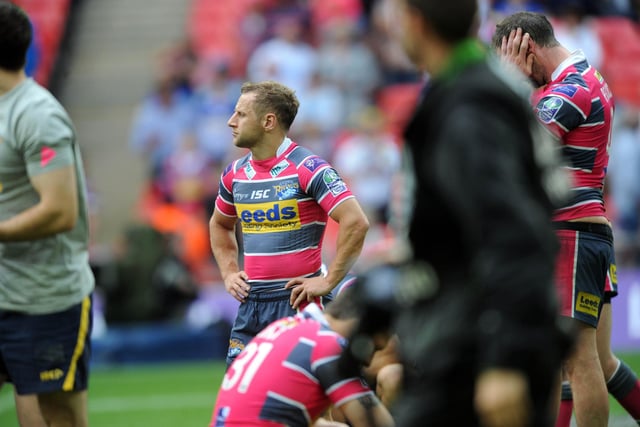 Rob Burrow after the defeat to Warrington Wolves in the Challenge Cup Final at Wembley in August 2012.
