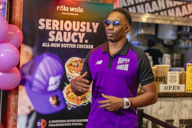 Dwayne Bravo at Rola Wala in Leeds. Picture by Northern Superchargers/Hatch PR.