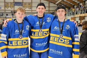 PLANNING AHEAD: Leeds Knights' forwards Daragh Spawforth (left), Edgars Vengis (centre) and Danny Harrison. Picture submitted.