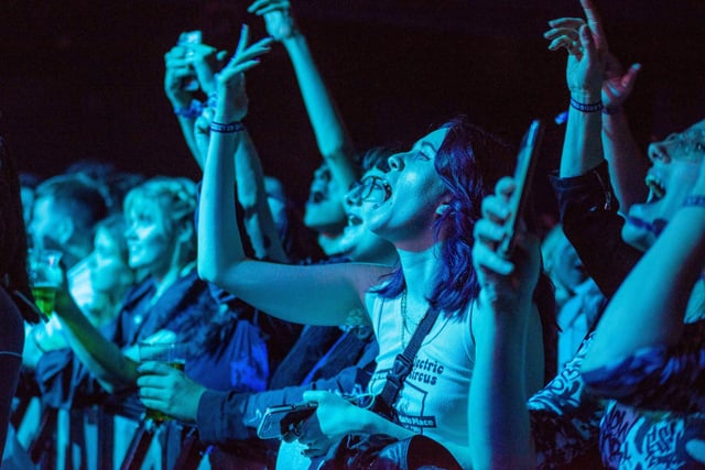 Fans enjoying headliners Pale Waves on stage at The O2 Academy.