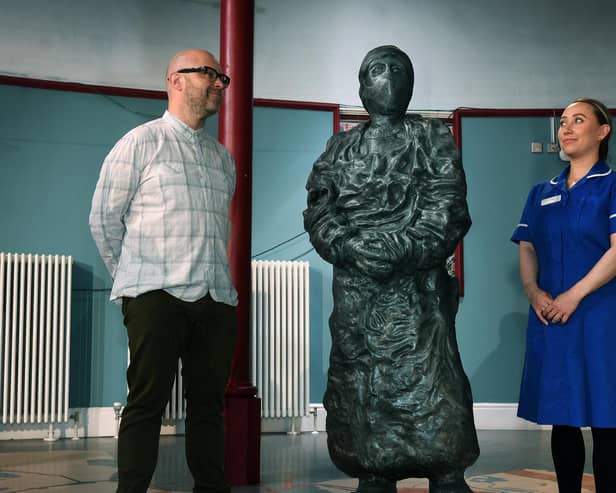 Paul Digby's new sculpture was modelled on Leeds ICU nurse Emily Greaves-Brayne. Picture: Jonathan Gawthorpe.