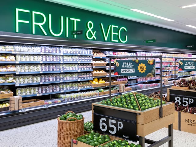 The fruit and veg section