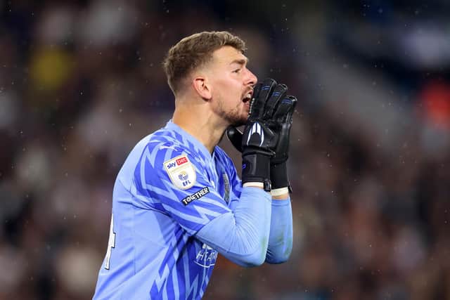 WHITES VIEW: From West Brom keeper Alex Palmer, above, pictured during Friday night's Championship clash against Leeds United at Elland Road.  
Photo by George Wood/Getty Images.