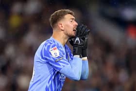 WHITES VIEW: From West Brom keeper Alex Palmer, above, pictured during Friday night's Championship clash against Leeds United at Elland Road.  
Photo by George Wood/Getty Images.