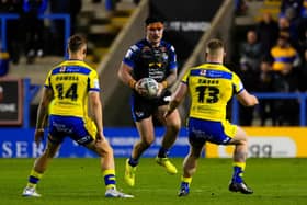 Leeds Rhinos' James Bentley, seen on the attack against Warrington Wolves, is the best pound-for-pound forward in Super League at the moment, according to fan James Bentley. Picture by Olly Hassell/SWpix.com.