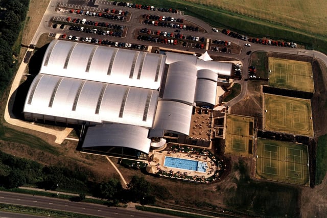 An aerial photo of David Lloyd Tennis Club in Moortown in October 1997.