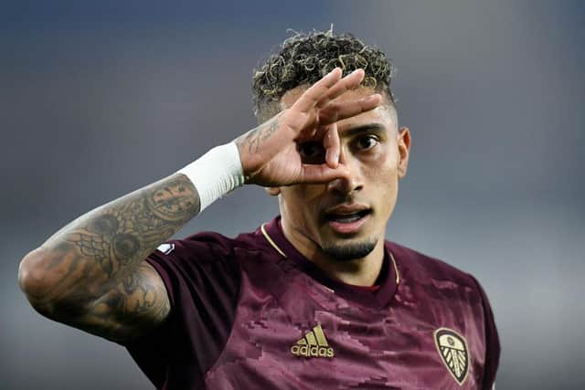 Raphinha celebrates scoring for Leeds United. (Pic: Getty Images)