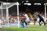 NOT SO GUD: Gabriel Gudmundsson (out of shot) heads into his own net in the fourth added minute of Leeds United's Premier League match at Fulham (Image: Clive Rose/Getty Images)