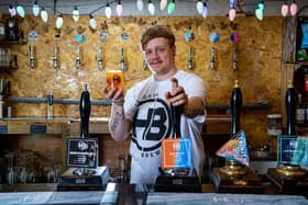 Horsforth Brewery is hosting a beer festival this Easter weekend. Pictured is head brewer Joe Robshaw with a schooner of DMC ginger beer. Picture: Tony Johnson