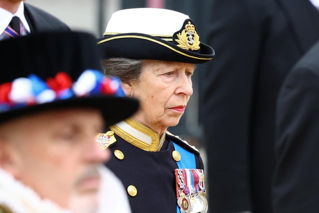 The Princess Royal arrives at Westminster Abbey