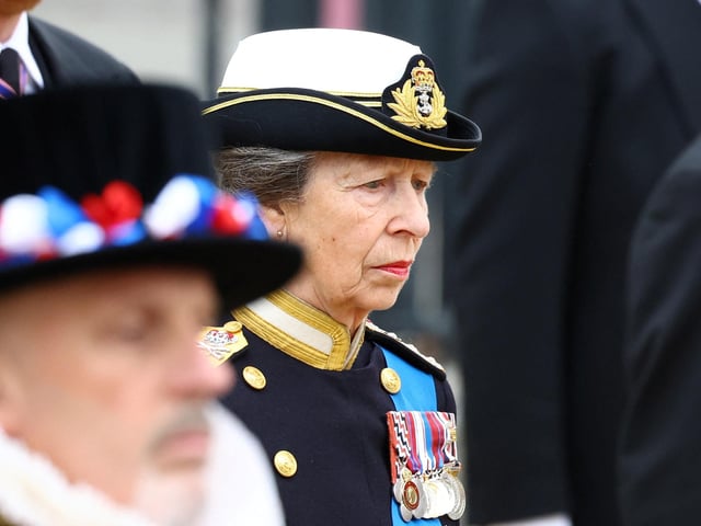 The Princess Royal arrives at Westminster Abbey