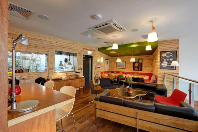Our reviewer found a seat on the first floor at The Woods, Chapel Allerton, Leeds, with a view into the open kitchen.