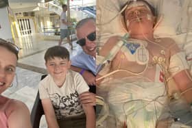 Jack is currently in the Intensive Care Unit at Son Espasse Hospital in Majorca and is awaiting surgery (Photos by Michelle Thornton/Antony Caine)