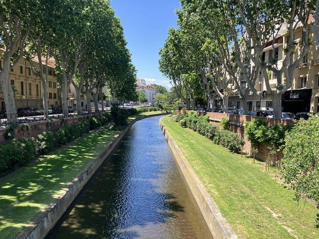 Canal in the middle of Perpignan.