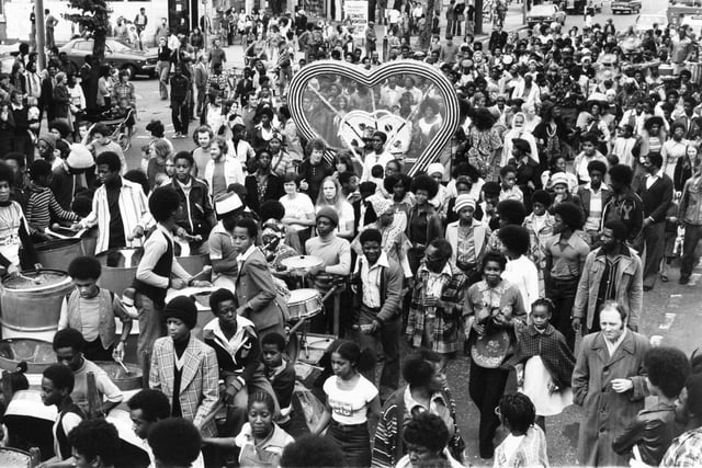 The Leeds West Indian Caribbean Carnival in August 1977.