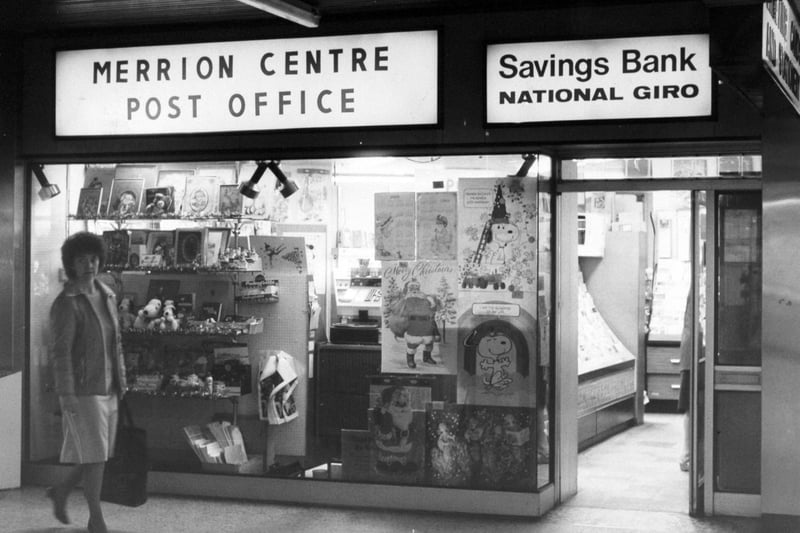 The Post Office in the Merrion Centre. It was facing an uncertain future in November 1984.