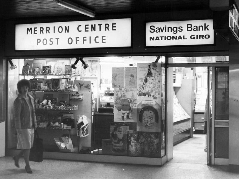 The Post Office in the Merrion Centre. It was facing an uncertain future in November 1984.
