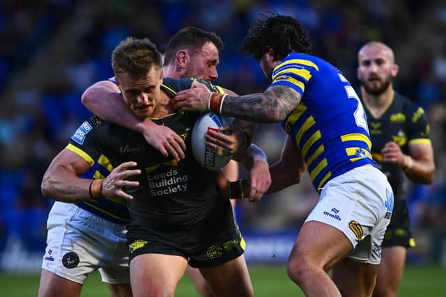 Jake Connor reckons Cooper Jenkins, pictured, swung the momentum in Leeds Rhinos' favour against Warrington Wolves last week. Picture by Olly Hassell/SWpix.com.