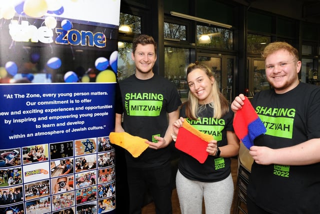 The Zone launched a community knitting project, inviting individuals invited to knit squares to be combined into blankets for those in need across the winter months. Pictured are community engagement manager Alex Elf, senior youth worker Sophie Jackson and youth worker Harry Tedford.