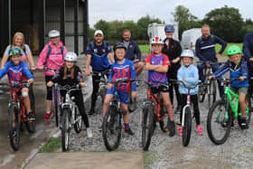 Gilberdyke Phoenix Football Club on a sponsored cycle ride.