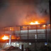 The blaze in Hebden Bridge town centre.