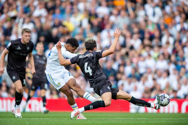 WIDESPREAD PRAISE: For Leeds United's Georginio Rutter, above, pictured firing in a shot during Saturday's 2-1 victory against Championship visitors Bristol City at Elland Road.
Picture by Bruce Rollinson.