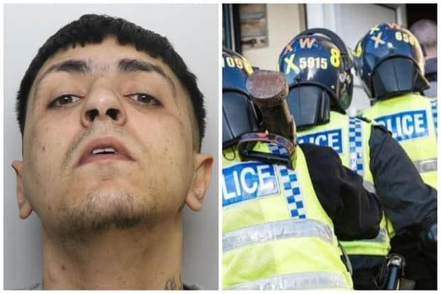 Raheem Rabbani, 27, of Wakefield, was jailed for five years and seven months after he was caught with more than £4,000 worth of cocaine and heroin and around £14,000 in cash following a series of busts. During an initial arrest Rabbani was found hiding what was suspected to be cocaine in a baby's cot. Rabbani admitted three counts of dealing in Class A drugs, three of possessing criminal property, and three counts of possessing cannabis.