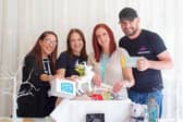 L to R:  Francesca Androsiglio (Kenwood Hall Hotel), Kate Threlfall (Rock Choir), Natalie Hickinbottom (Dragonfly Cancer Trust) and Steve Booth (Radio Essentials)