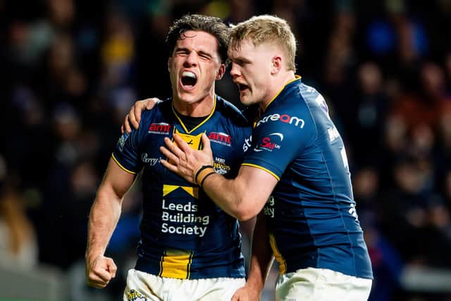 Brodie Croft, left and James McDonnell are both in contention for a Leeds Rhinos return against Wakefield Trinity on Friday. Picture by Allan McKenzie/SWpix.com.