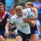 Lachie Miller on the attack for Leeds Rhinos against Wakefield Trinity. Picture by Steve Riding.