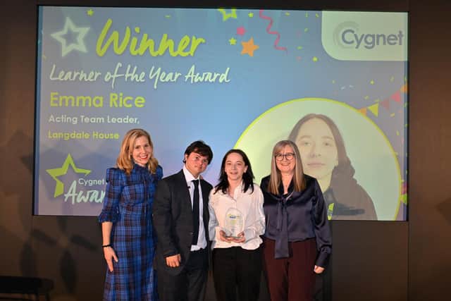 Emma receives her award