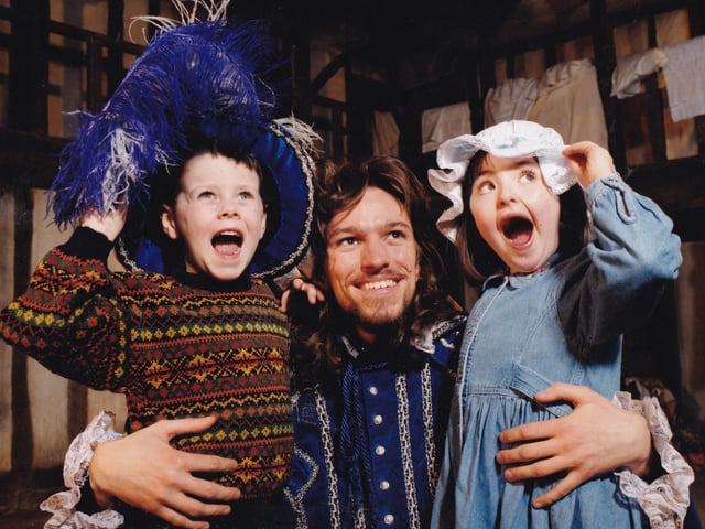 Young visitors enjoy themselves in the Elizabethan age.