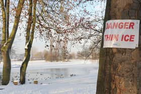 Three boys, aged eight, 10 and 11, died after falling through ice into Babbs Mill lake in the West Midlands. Image: West Yorkshire Fire and Rescue Service