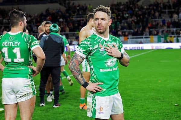 Richie Myler reflects on Ireland's defeat by New Zealand at Headingley which ended his season. Picture by Alex Whitehead / www.photosport.nz.