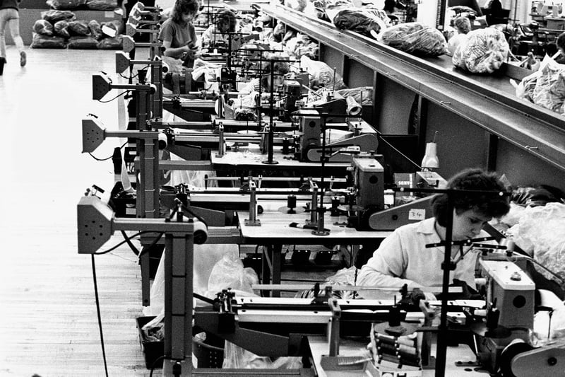 The production line churned out thousands of garments per day.