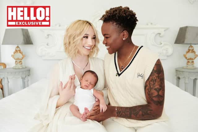 Nicola Adams and Ella Baig welcomed Taylor in early July, and a month later appeared on Hello! Magazine. (Credit Hello!/PA Wire)