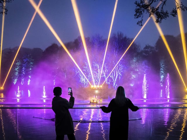 The one-of-a-kind light show at the lake is a new addition this year.