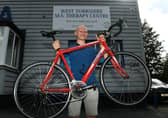 Dan Goodwin, 24, from the West Yorkshire MS Therapy Centre is cycling from John O'Groats to Land's End on the Sustrans route to raise money to continue offering therapy in the cost of living crisis. Photo: Jonathan Gawthorpe