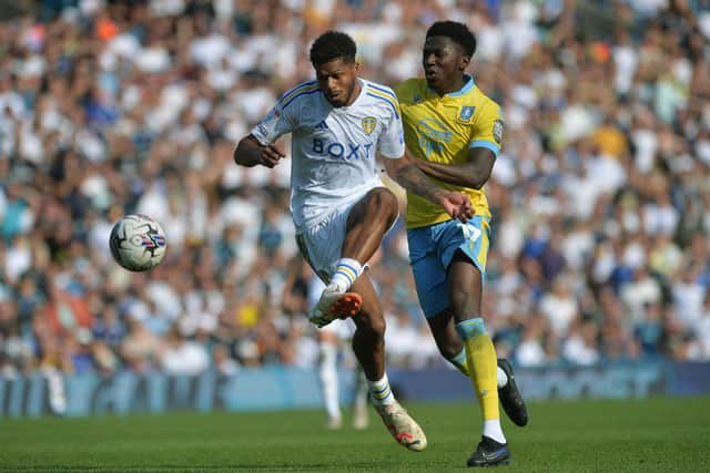 FRUSTRATING: Leeds United's record signing Georgino Rutter squanders a fine chance when clean through on goal by firing a weak shot straight at Sheffield Wednesday goalkeeper Devis Vasquez in Saturday's goalless Championship draw at Elland Road.