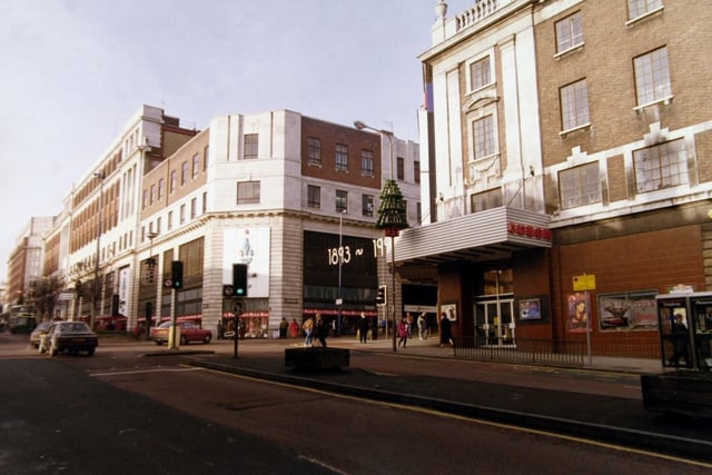 The Odeon cinema on the corner of New Briggate and The Headrow pictured in March 1993.